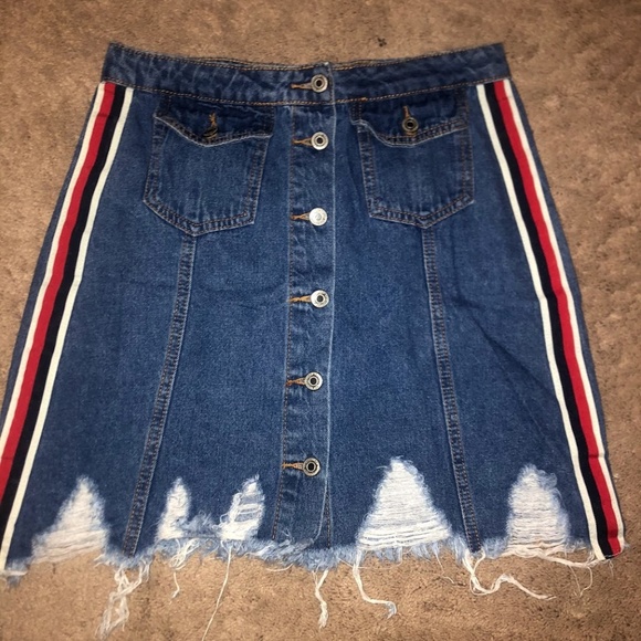 Signature Dresses & Skirts - Signature NEW Trendy Ripped Jean Signature Skirt